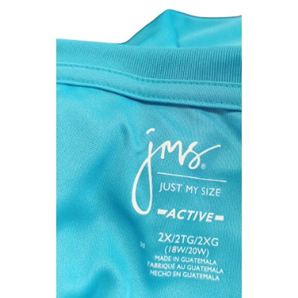 NEW Just My Size Bright Blue Top Size 2X - Picture 4 of 4